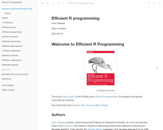Screenshot of Efficient R Programming