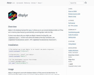 Screenshot of dbplyr
