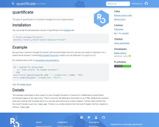 Screenshot of Transform Google Docs into Quarto Books with {quartificate}