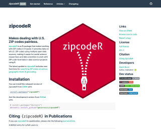 Screenshot of zipcodeR