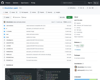 Screenshot of GitHub - MilesMcBain/paint: paint the data