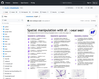 Screenshot of sf cheatsheet