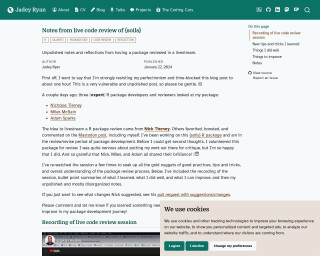 Screenshot of Notes from live code review of {soils} package