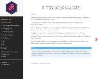 Screenshot of R for Journalists
