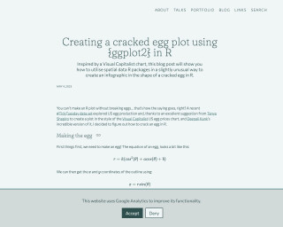Screenshot of Creating a cracked egg plot using {ggplot2} in R | Nicola Rennie