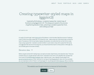 Screenshot of Creating typewriter-styled maps in {ggplot2}