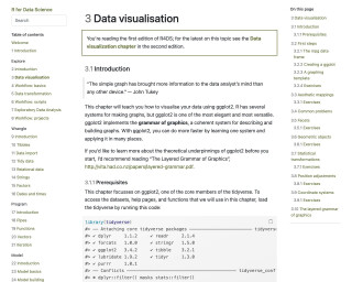 Screenshot of R for Data Science: Chapter 3: Data Visualization