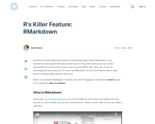 Screenshot of R’s Killer Feature: RMarkdown