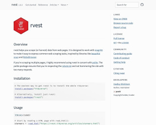 Screenshot of rvest