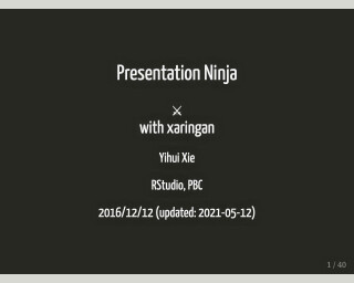 Screenshot of xaringan