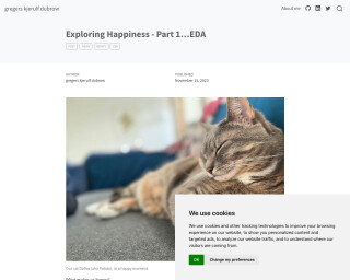 Screenshot of gregers kjerulf dubrow - Exploring Happiness - Part 1…EDA