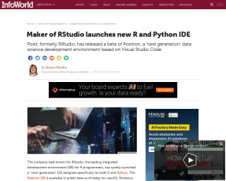 Screenshot of Maker of RStudio launches new R and Python IDE