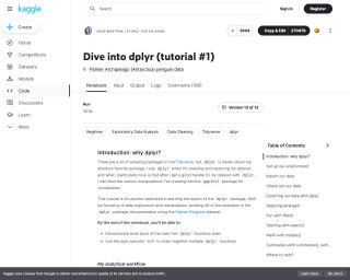 Screenshot of Deep dive intro dplyr