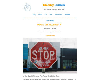 Screenshot of How to Get Good with R? | Credibly Curious