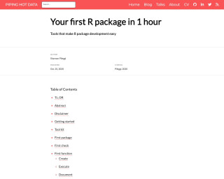 Screenshot of Your first R package in 1 hour